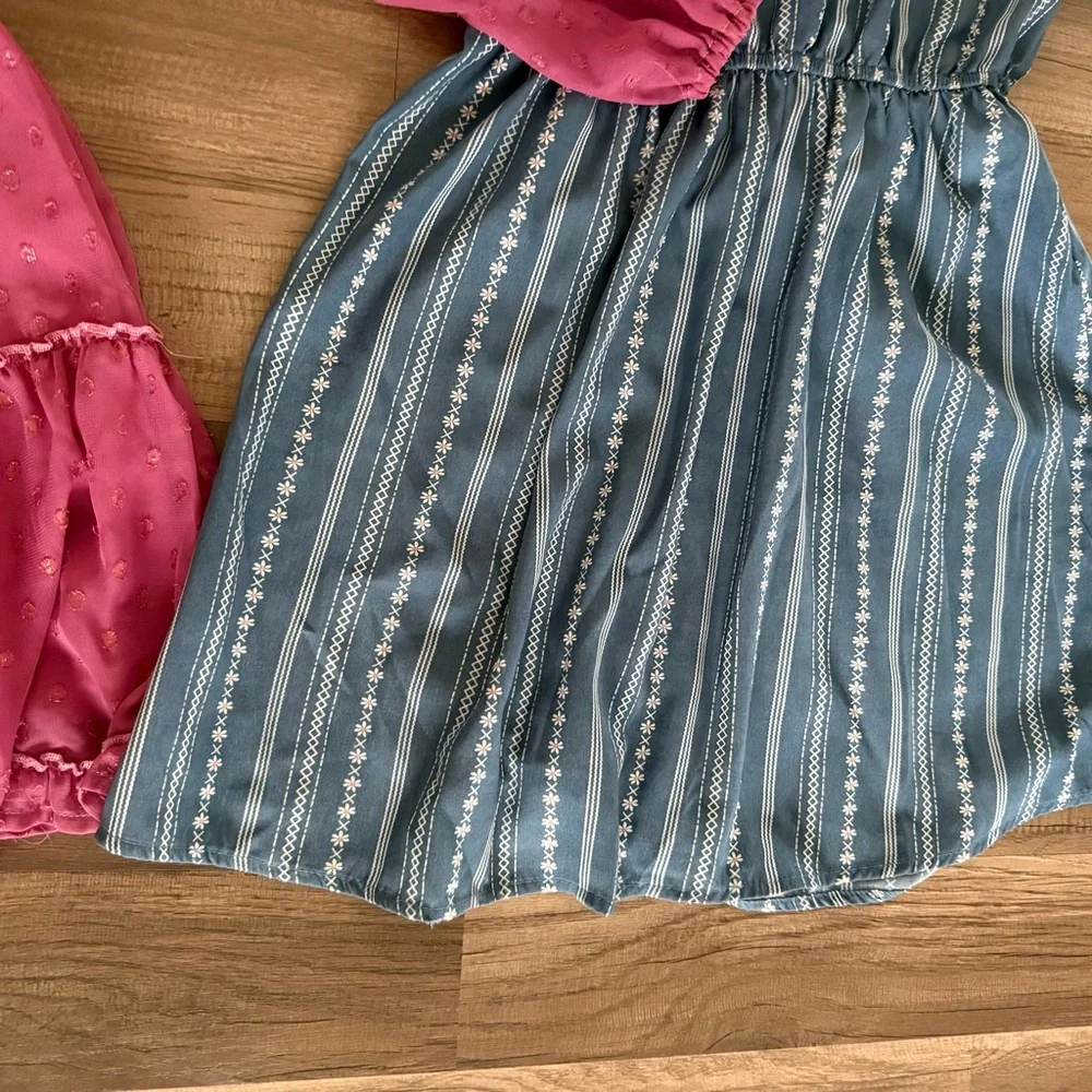 Stylish Pink and Blue Kids Dresses